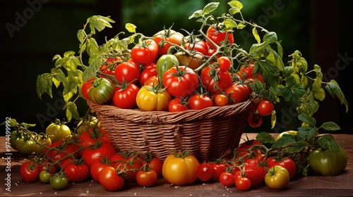 ripe tomatoe plant