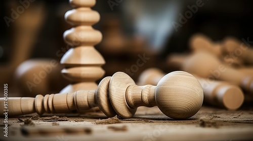 unique wooden baby rattle photo