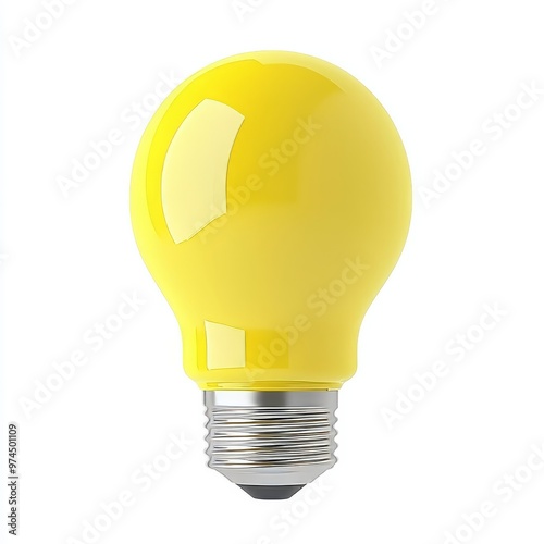 Light bulb rendered in 3D on transparent background