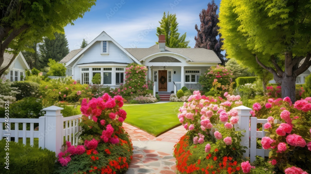 Fototapeta premium garden front yard house