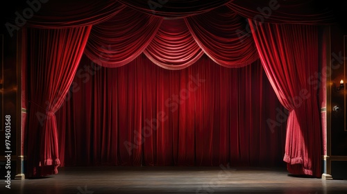 stage red theatre curtains