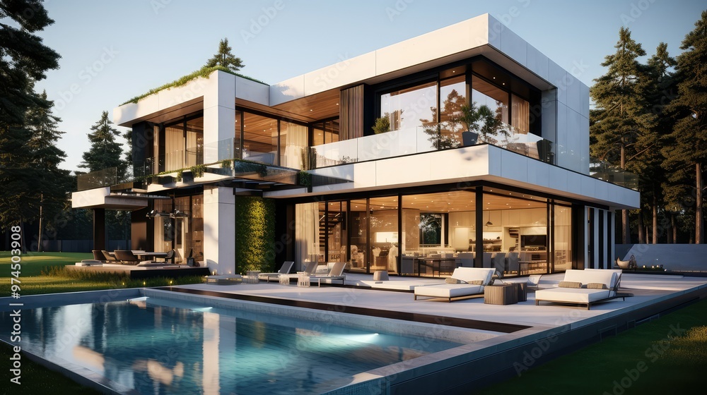 Fototapeta premium sleek luxury houses