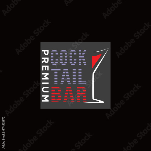 Cocktail glass vintage logo concept design vector inspiration. Art design for prints, T-shirt prints, posters, covers and advertisements