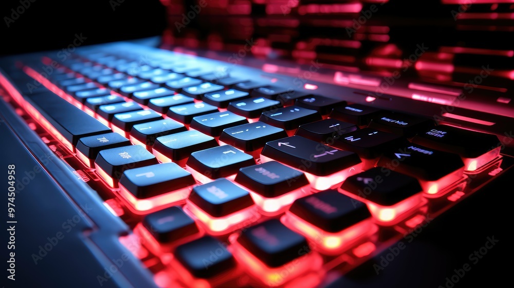 keyboard technology background red keyboard technology background red