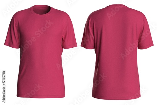 Plain color man t shirt design with isolated background for mockup design with round neck
