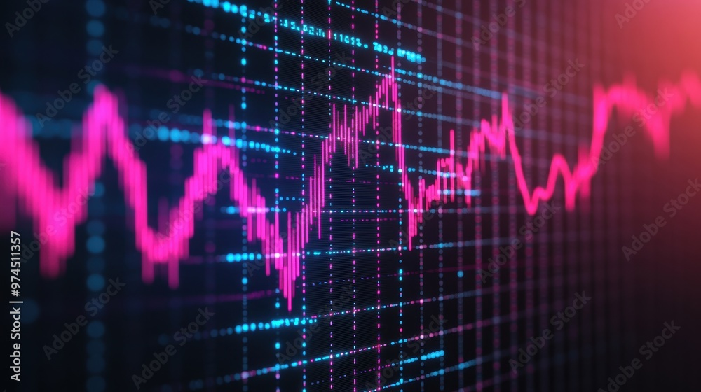 3d stock market chart with neon highlights and dynamic motion effect for financial analysis and trading insights 3d stock market chart with neon highlights and dynamic motion effect for financial analysis and trading insights