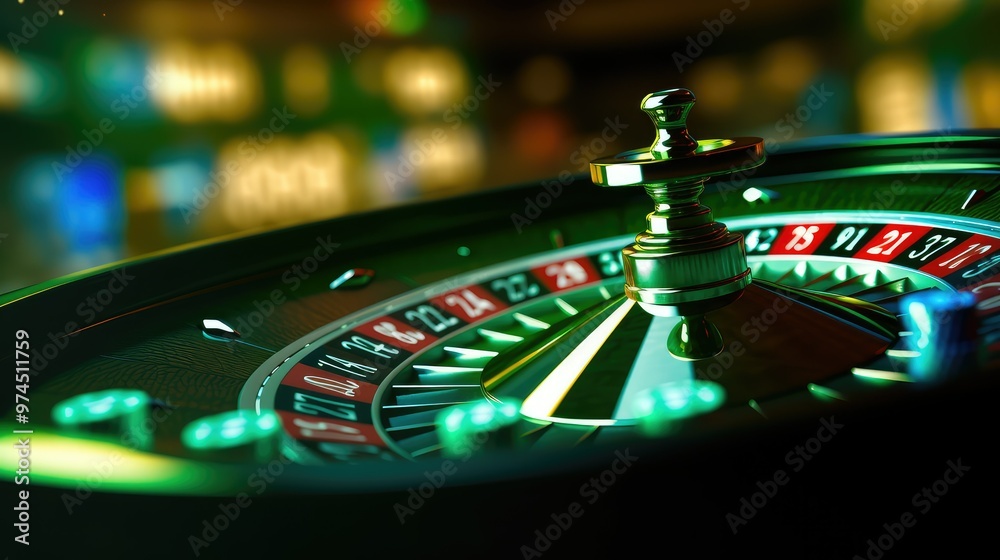 Obraz premium excitement casino green table cackground