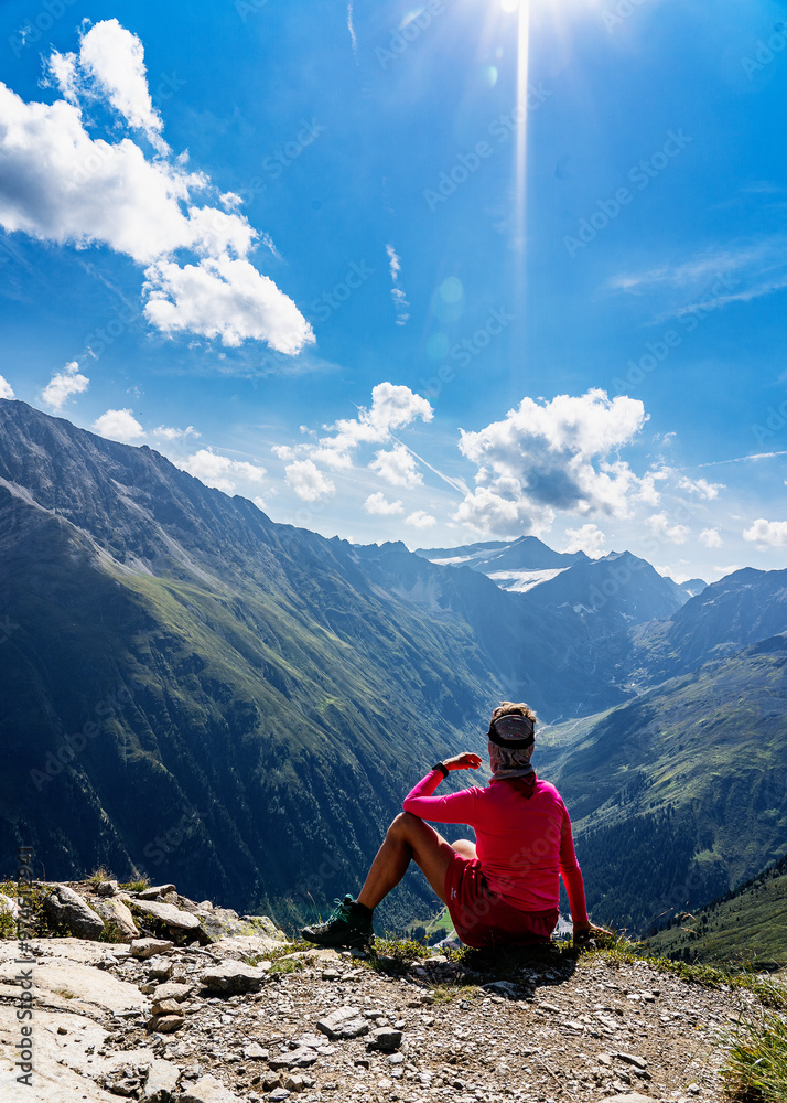 Fototapeta premium hiker in the mountains