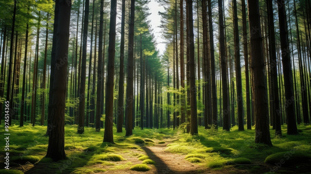 Fototapeta premium branches green pine trees