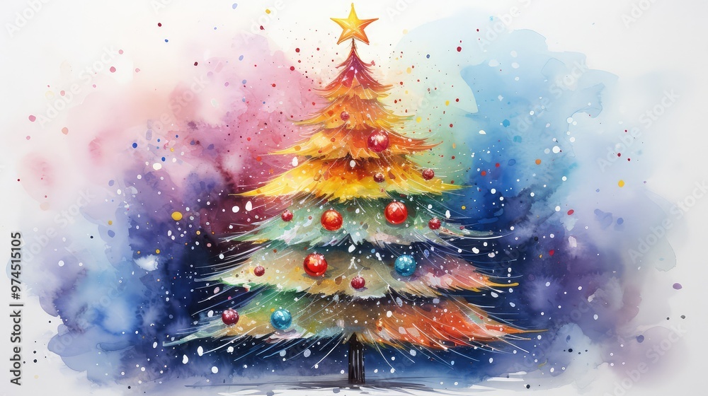 painting christmas tree water color painting christmas tree water color