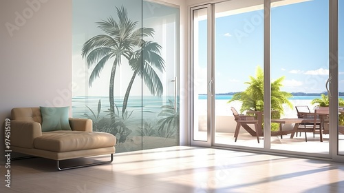 palm glass decal