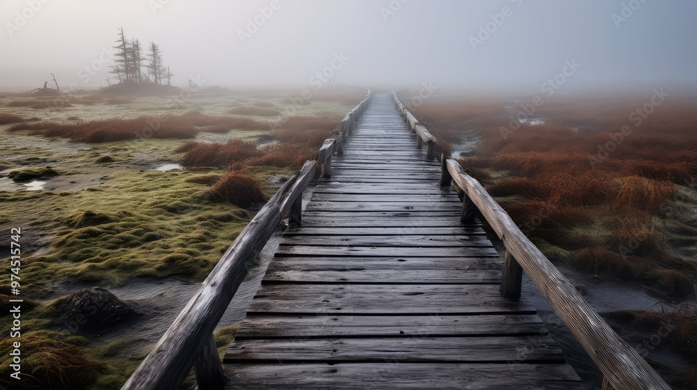 fog boardwalk wood fog boardwalk wood