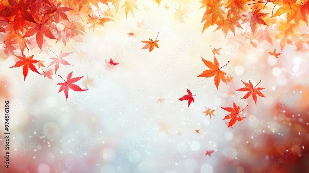 Red and yellow autumn maple leaves falling gently against a soft background, creating a sense of the changing season. Red and yellow autumn maple leaves falling gently against a soft background, creating a sense of the changing season.