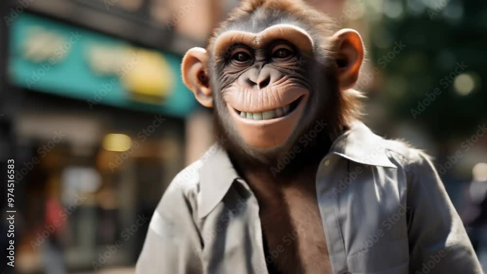 Cheerful Monkey Giving Thumbs Up Cheerful Monkey Giving Thumbs Up