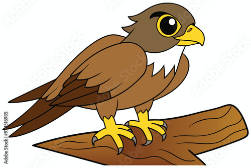 The hawk sits or stands on a branch N.eps