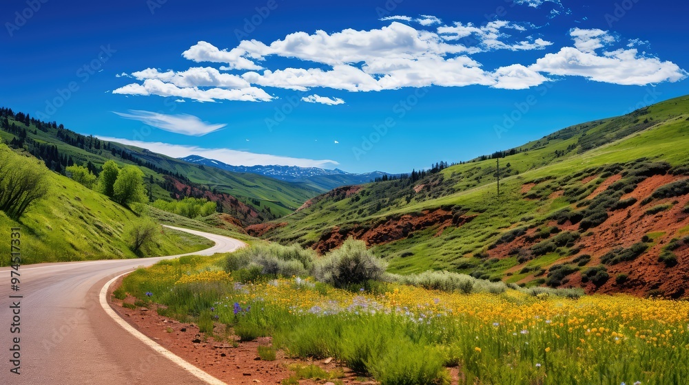 Obraz premium mountain road with sky