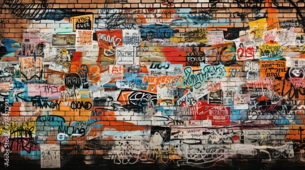 collage brick wall graffiti collage brick wall graffiti