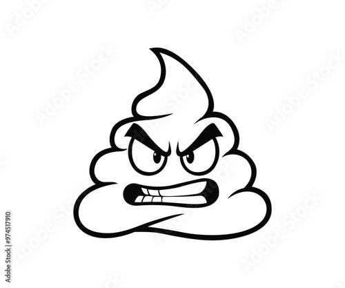 Cartoon angry poop vector