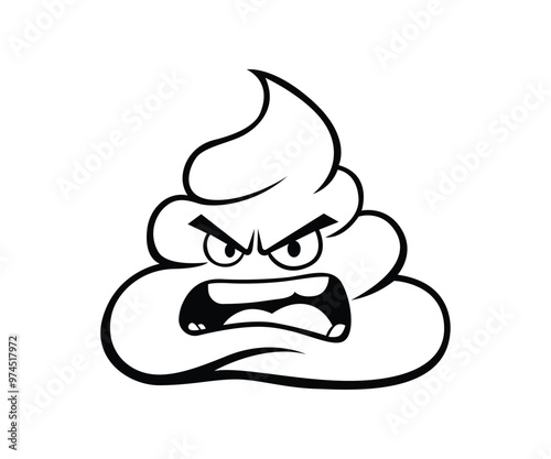 Cartoon angry poop vector