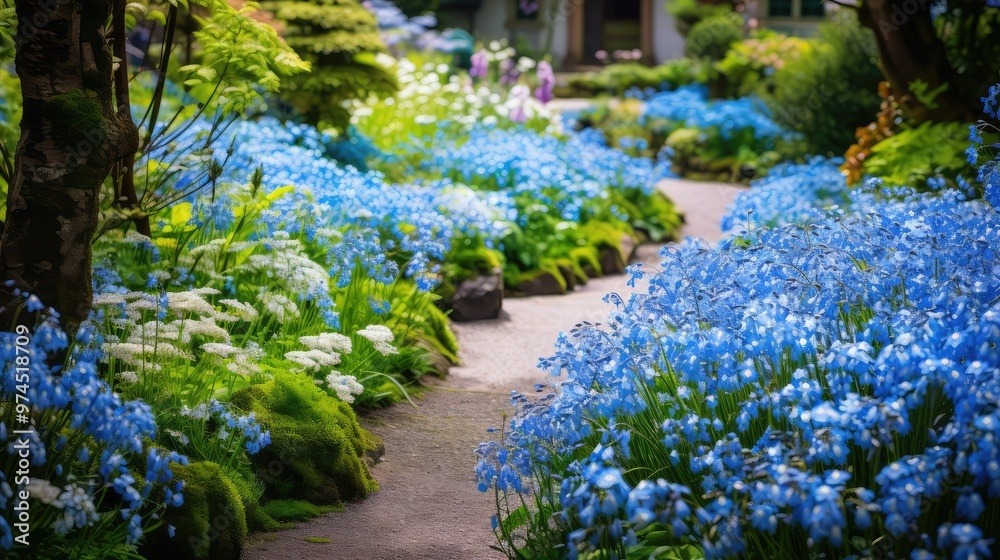 Obraz premium not blue flower border