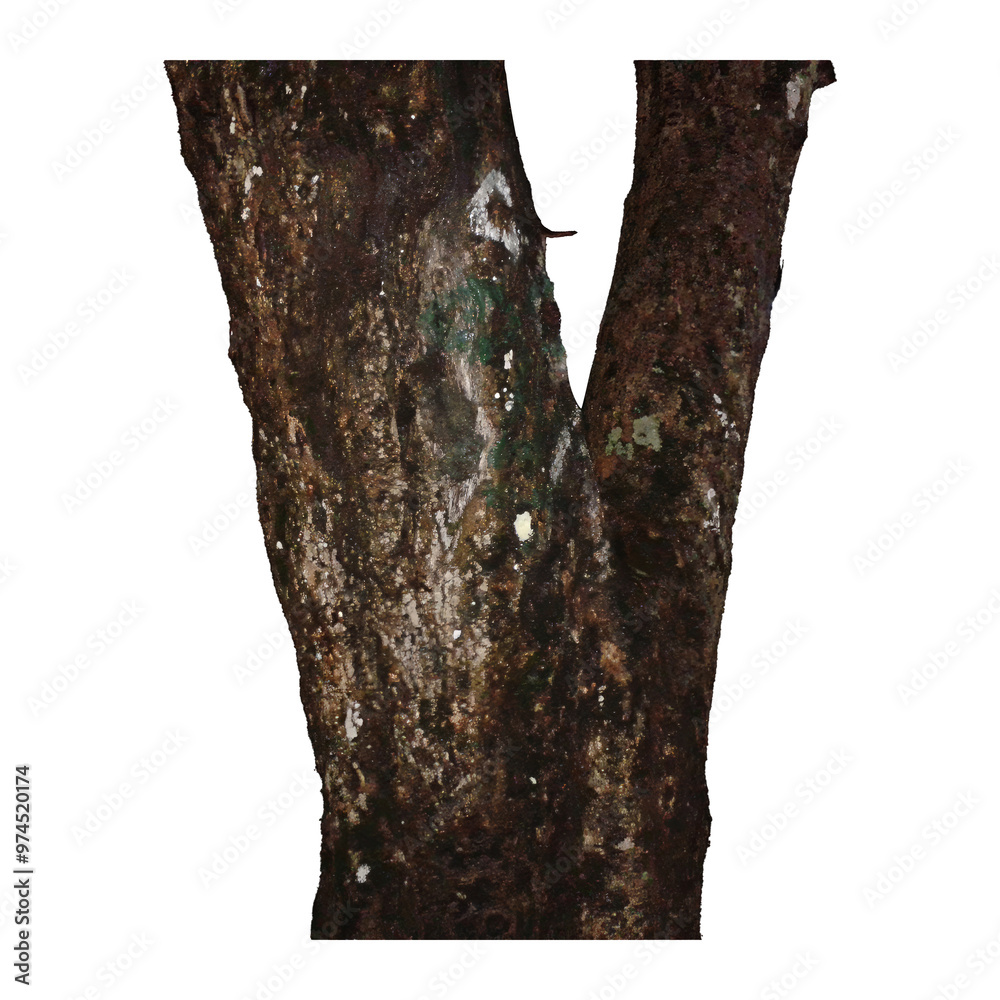 Old Tree Trunk on Clear Background Old Tree Trunk on Clear Background