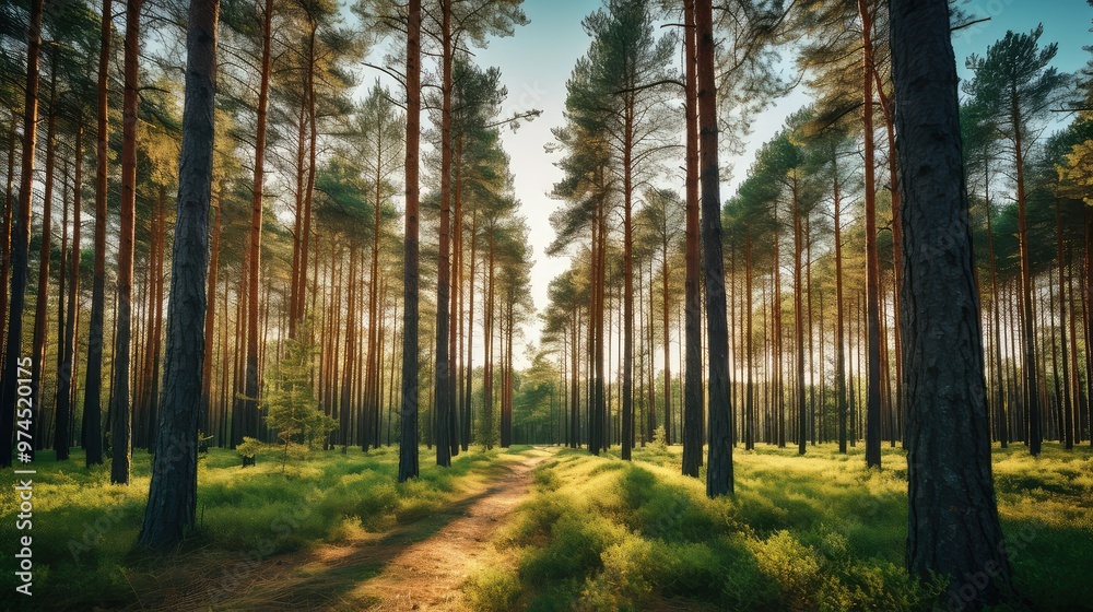 Fototapeta premium sunlight pine tree backgrounds