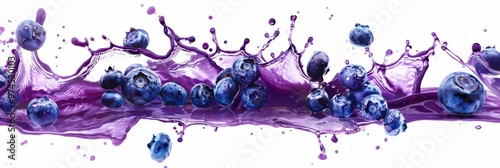 Obraz na płótnie Fresh blueberry with juice splash in air w salonie