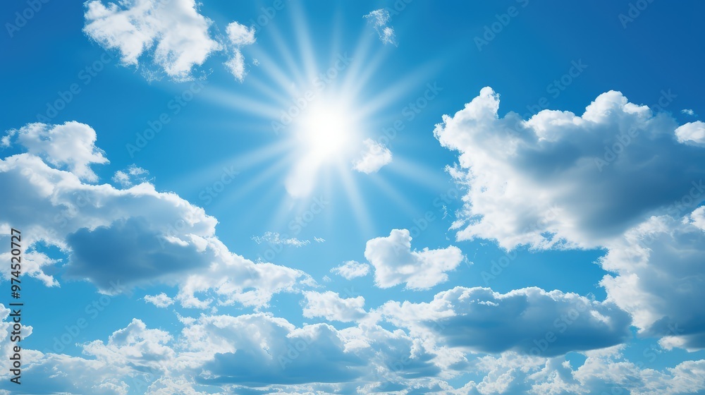 horizon blue sky with clouds
