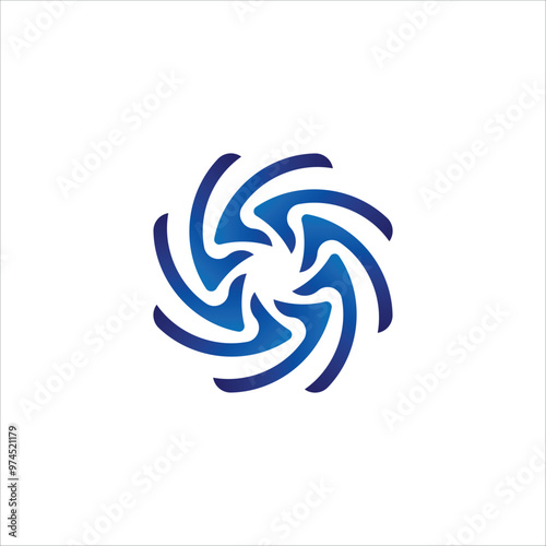 Simple whirlpool or wind logo, modern EPS file can be edited