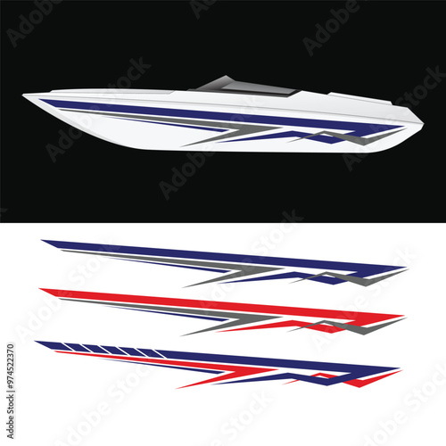 modern sticker vector design wrapping background motor boat body