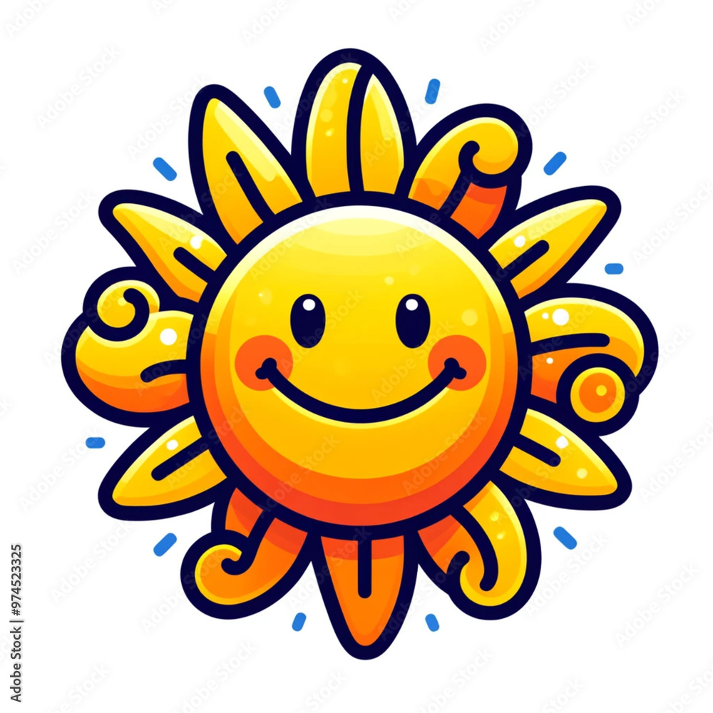 Vibrant Smiling Sun Icon with Bright Colors and Friendly Expression, Perfect for Graphic Design Use Vibrant Smiling Sun Icon with Bright Colors and Friendly Expression, Perfect for Graphic Design Use