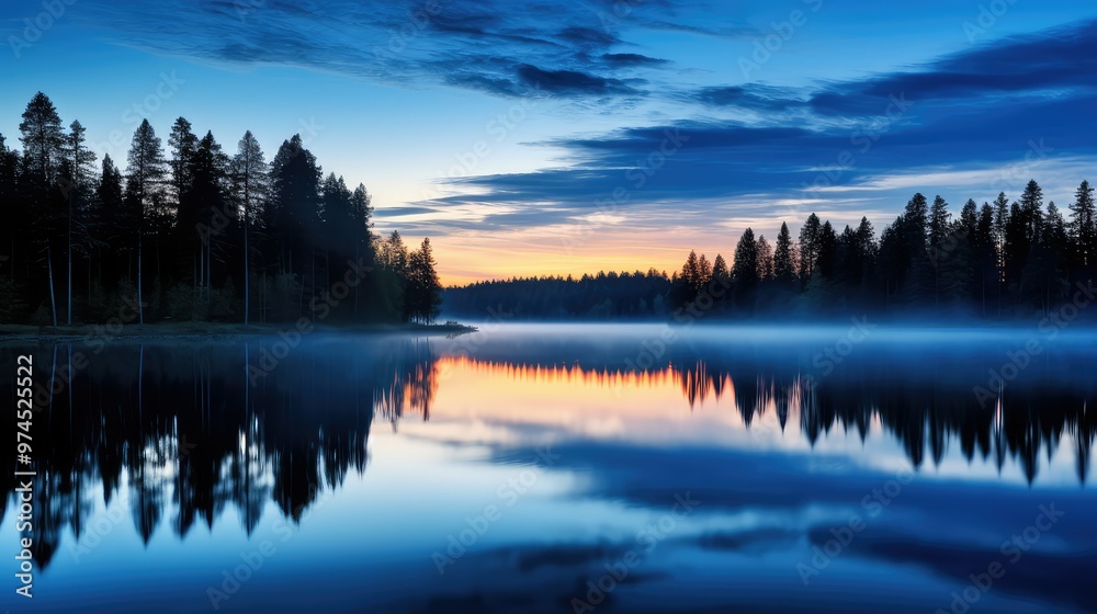 Fototapeta premium lake ink blue