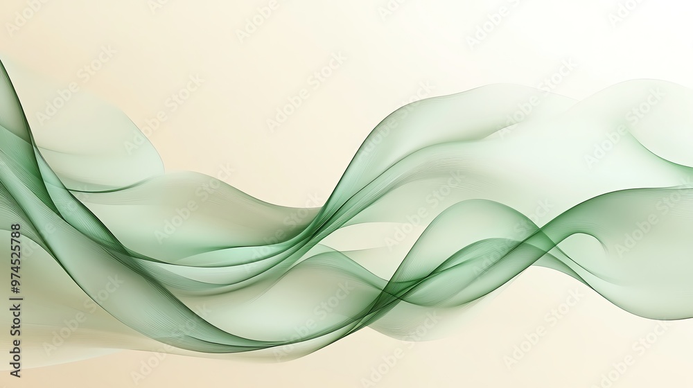 A serene and elegant abstract wavy background in soft green tones, perfect for design projects and calming visuals. A serene and elegant abstract wavy background in soft green tones, perfect for design projects and calming visuals.