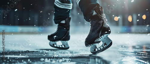 Wallpaper Mural Close up of skates hockey player at the ice rink arena in motion. Hockey competition at ice stadium. Winter professional sport. Generative ai Torontodigital.ca