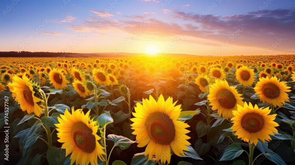 Fototapeta premium petals field with blue sky