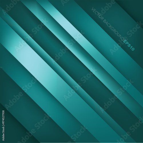 Green graphic geometric triangle overlap vector layer background for text and message design photo