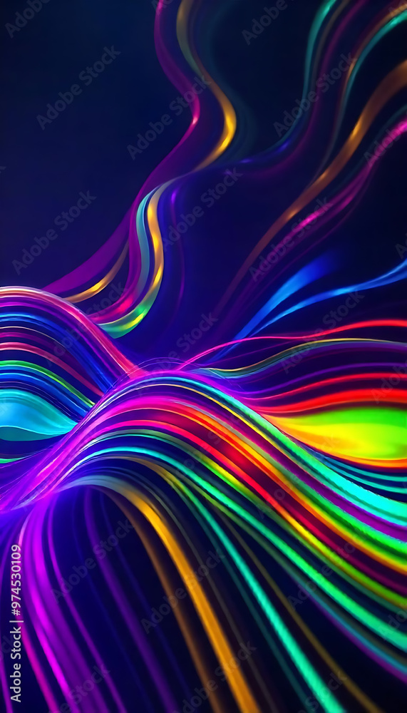 Fototapeta premium Bold colorful abstract waves with motion effects