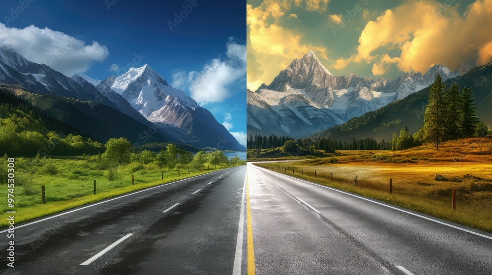 Naklejka premium range road split