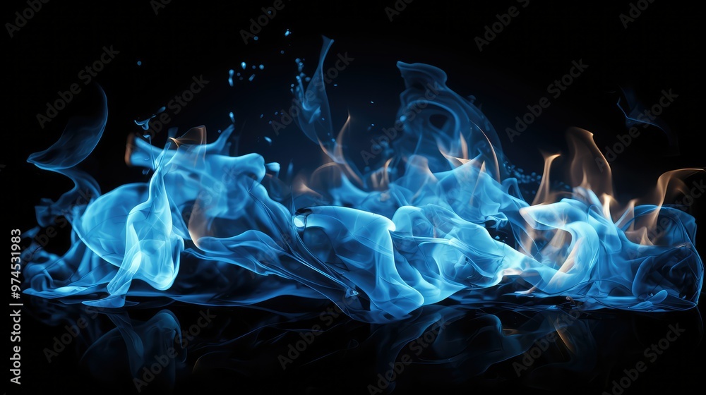 motion blue flames transparent motion blue flames transparent