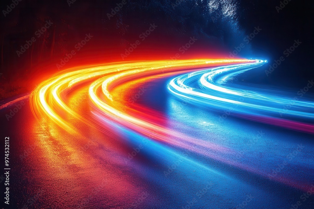 dazzling display of colorful light trails creating abstract patterns against dark background dynamic composition suggesting speed and energy in motion dazzling display of colorful light trails creating abstract patterns against dark background dynamic composition suggesting speed and energy in motion