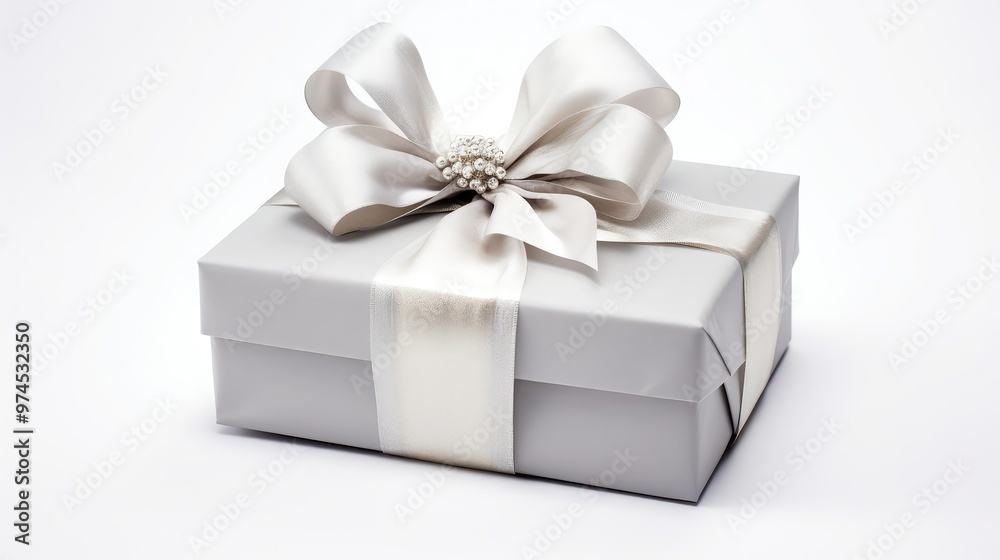 Obraz premium present wrapped gift on white