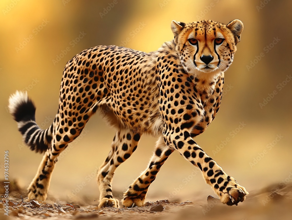 A Cheetah in the Wild with a Natural Blurred Background A Cheetah in the Wild with a Natural Blurred Background