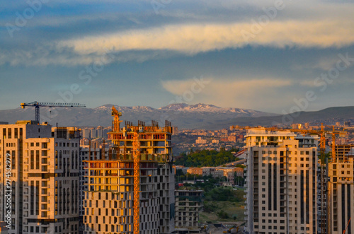 construction of modern buildings in Malatia-Sebastia district (Yerevan, Armenia)	 photo