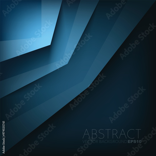 Blue graphic geometric triangle overlap vector layer background for text and message design