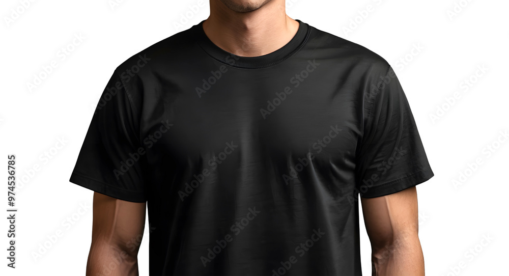 Isolated black solid blank empty men tshirt mockup PNG format, transparent white background male half sleeve, round neck t-shirt , men's apparel tee design Isolated black solid blank empty men tshirt mockup PNG format, transparent white background male half sleeve, round neck t-shirt , men's apparel tee design