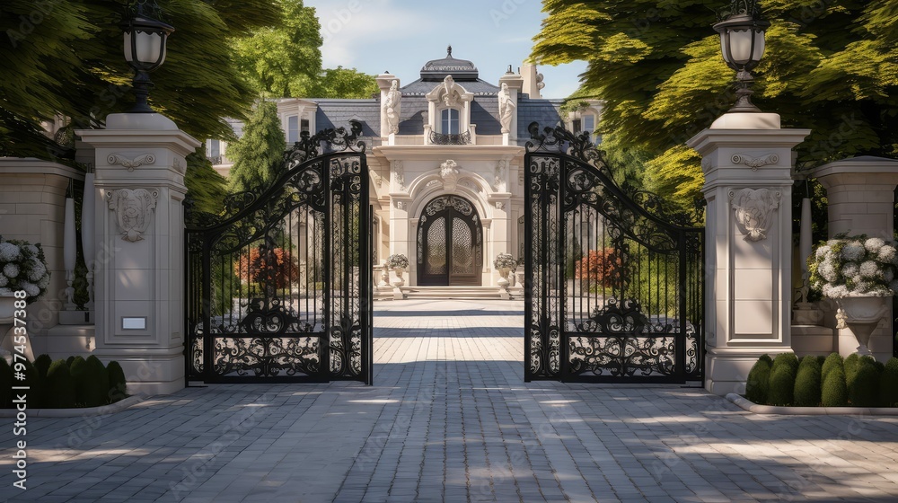 Fototapeta premium iron luxury house entrance