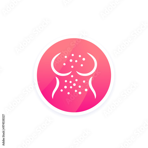 allergy, rash or itch icon with woman body