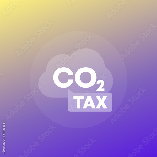 carbon tax icon, co2 gas emission taxing, transparent design