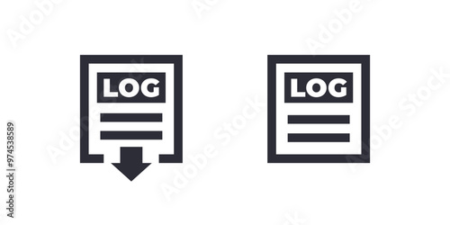 LOG file icons on white, vector