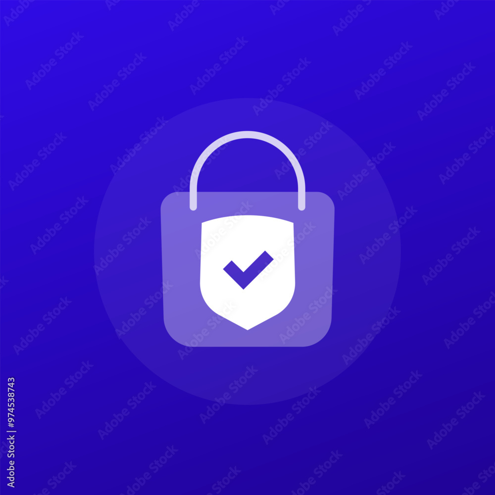 safe shopping vector icon, transparent design safe shopping vector icon, transparent design